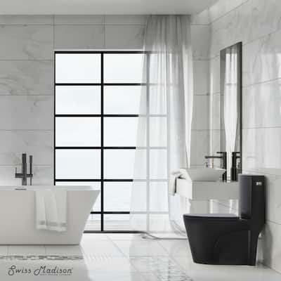 St. Tropez One-Piece 10" Rough-In 1.28 Gpf Right-Hand Vortex Flush Elongated Toilet In Matte Black