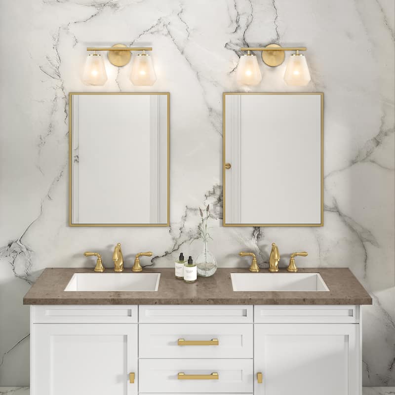 Artcraft Brooke Bathroom Vanity - Wispy White Glassware Shade - 2-Light - Brushed Nickel