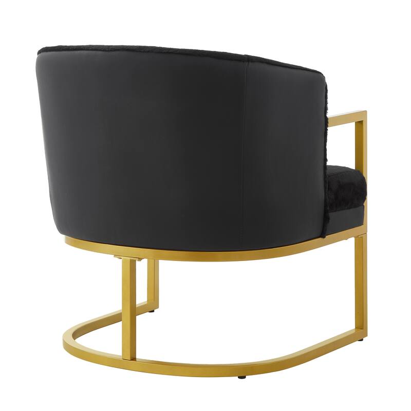 Christopher Knight Home - Modern Upholstered Accent Chair with Gold Metal Frame