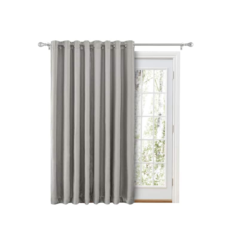 Grand Pointe Grommet Blackout Patio Curtain Panel with Attachable Wand - 110"W x 84"L - Smoke