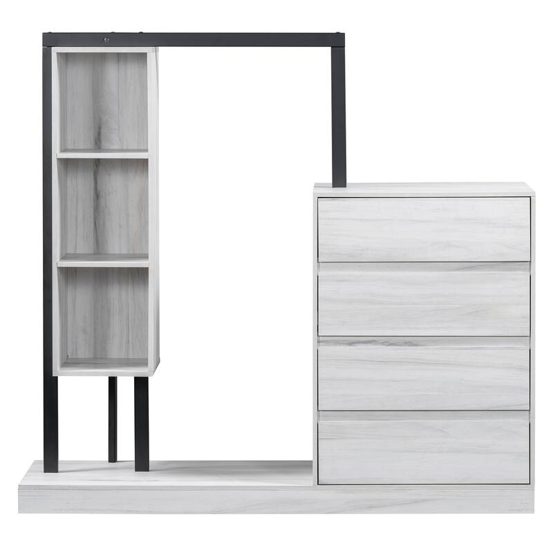 Wardrobe with 4 Drawers and 3 Shelves