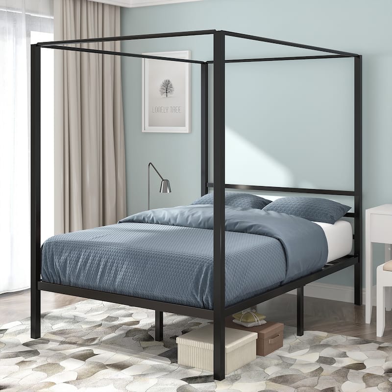 Metal Canopy Platform Bed Frame