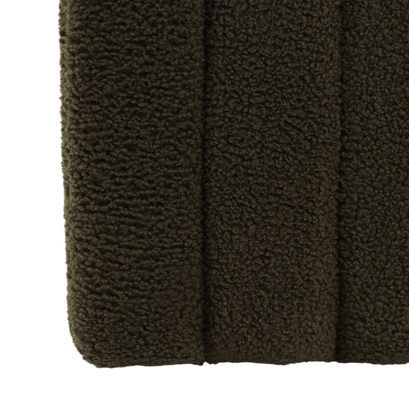 Modern Ottoman with Channel-Tufted Design - Upholstered Accent Cube