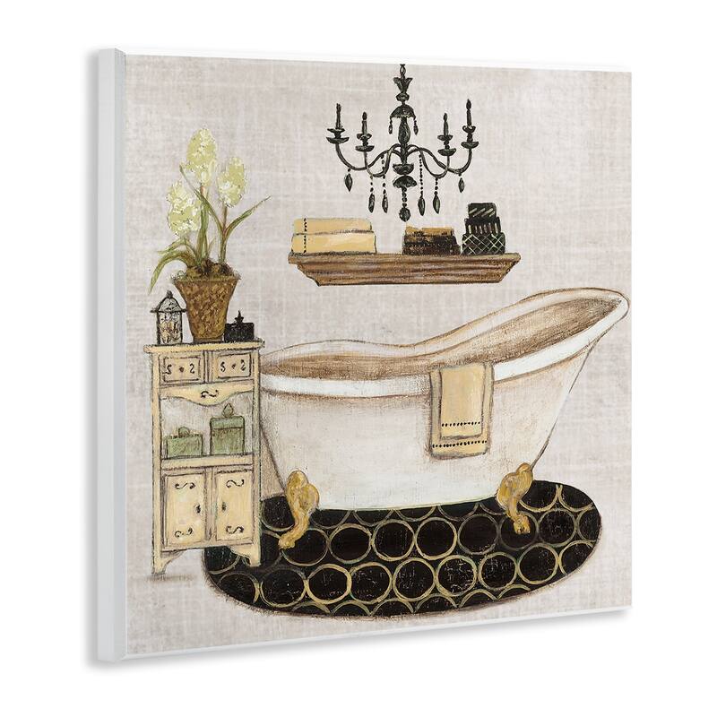 Stupell Serene Vintage Bathtub Wall Plaque Art Design By Janet Tava