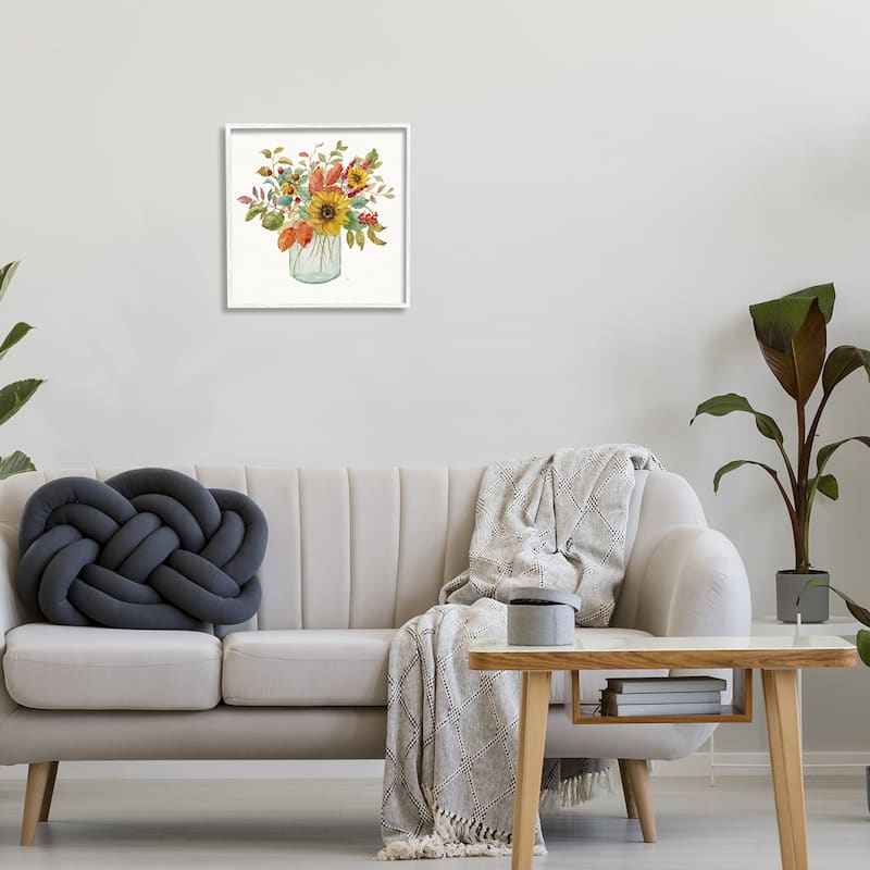 Stupell Simple Country Botanicals Sunflower Vase Design Framed Wall Art - Multi-Color