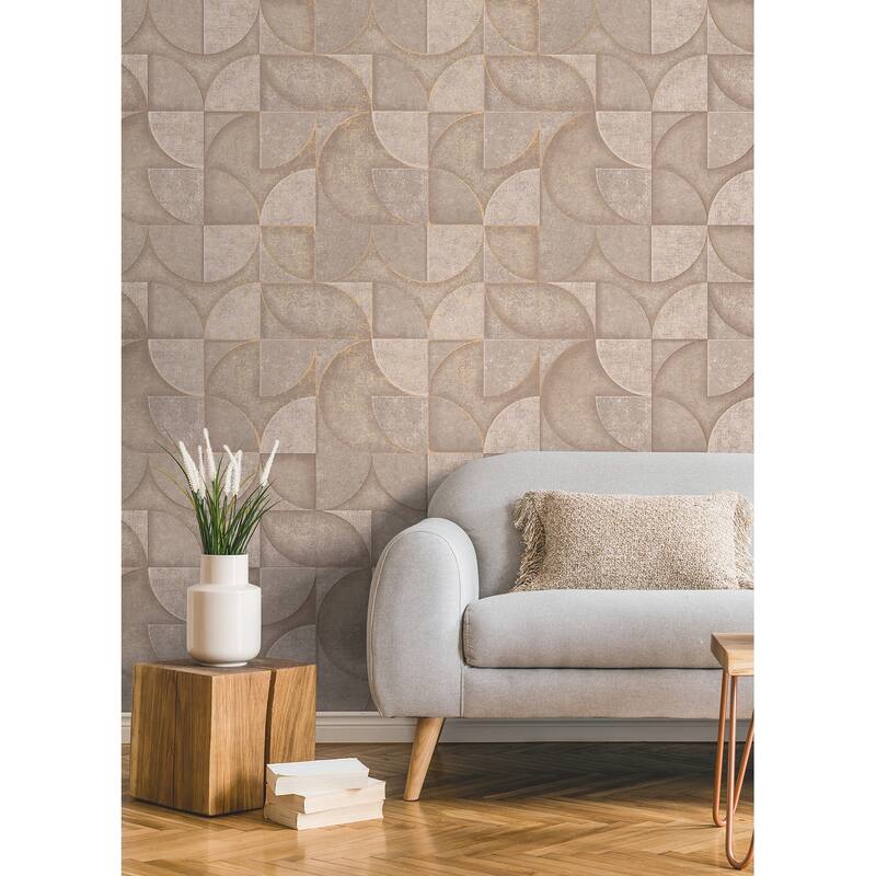 Advantage Addison Blush Retro Geo Wallpaper