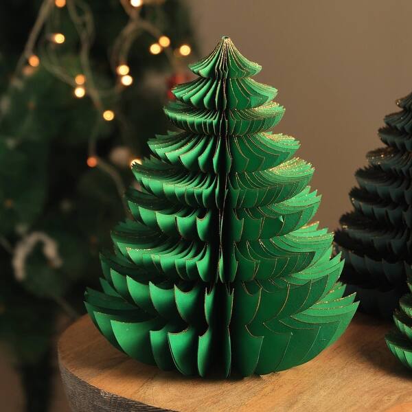 Handmade Green Paper Tree Eco-Friendly and Rustic Charm for Seasonal ...