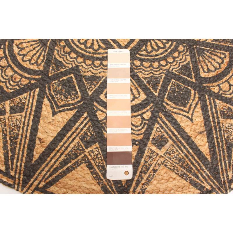 ECARPETGALLERY Braided Weave Palas Denizli Tan Jute Rug - 3'0 x 3'0