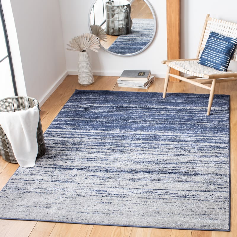 SAFAVIEH Adirondack Vera Modern Ombre Distressed Area Rug - 6' x 9' - Navy/Grey - Rectangle