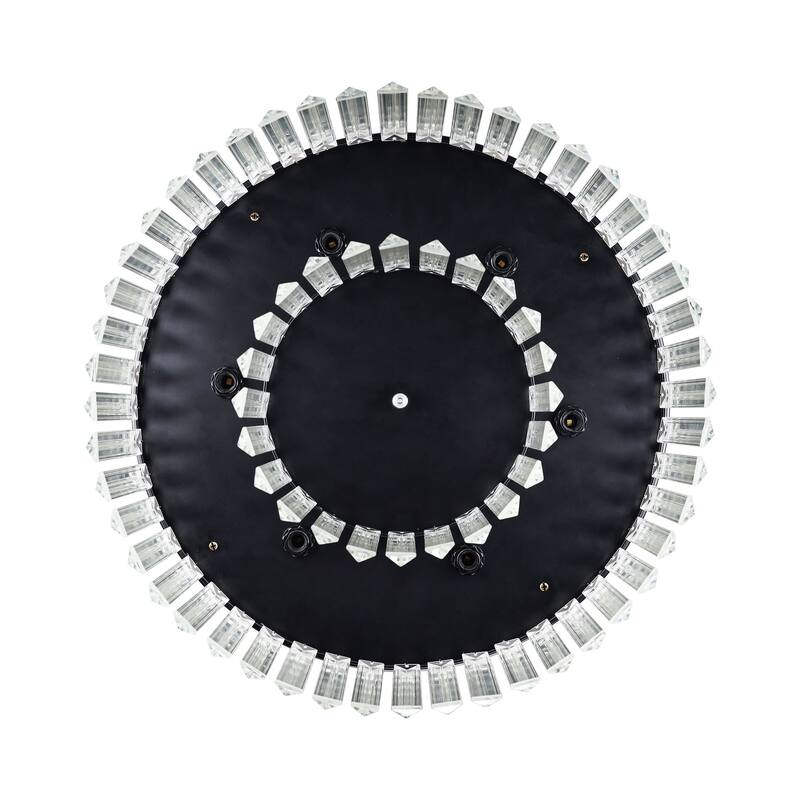 Modern 42 inch Black Crystal Retractable Ceiling Fan with Light Kit and Remote Control - 42 inches D x 14.5 inches H