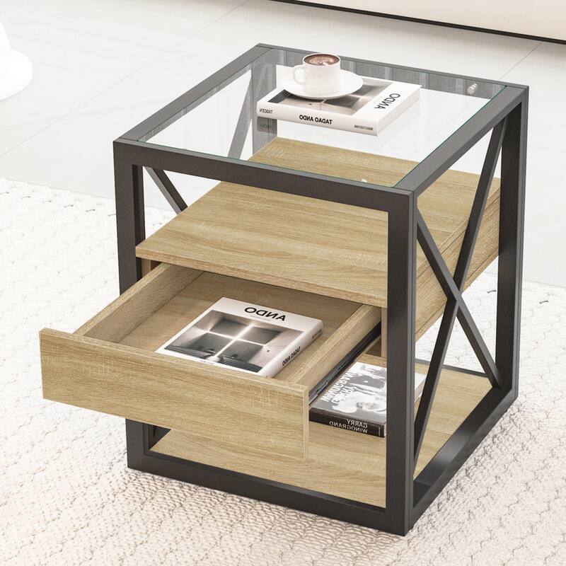 1 piece Modern End Table with Drawer