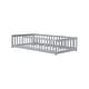 preview thumbnail 81 of 84, Montessori Twin Size Toddler Floor Bed with Fence without Door, Open-row Design Wood Frame Platform Bed with Safety Guardrails