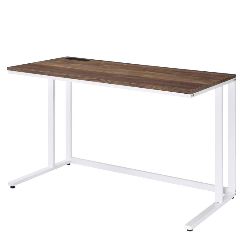 Ergonomic Computer Desk with USB Charging Port, Spacious Work Surface, and Easy Assembly for Offices or Dorms