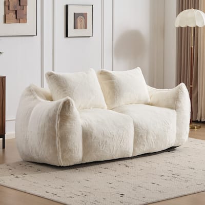 Anmytek Ultra Soft Giant Bean Bag Couch - White