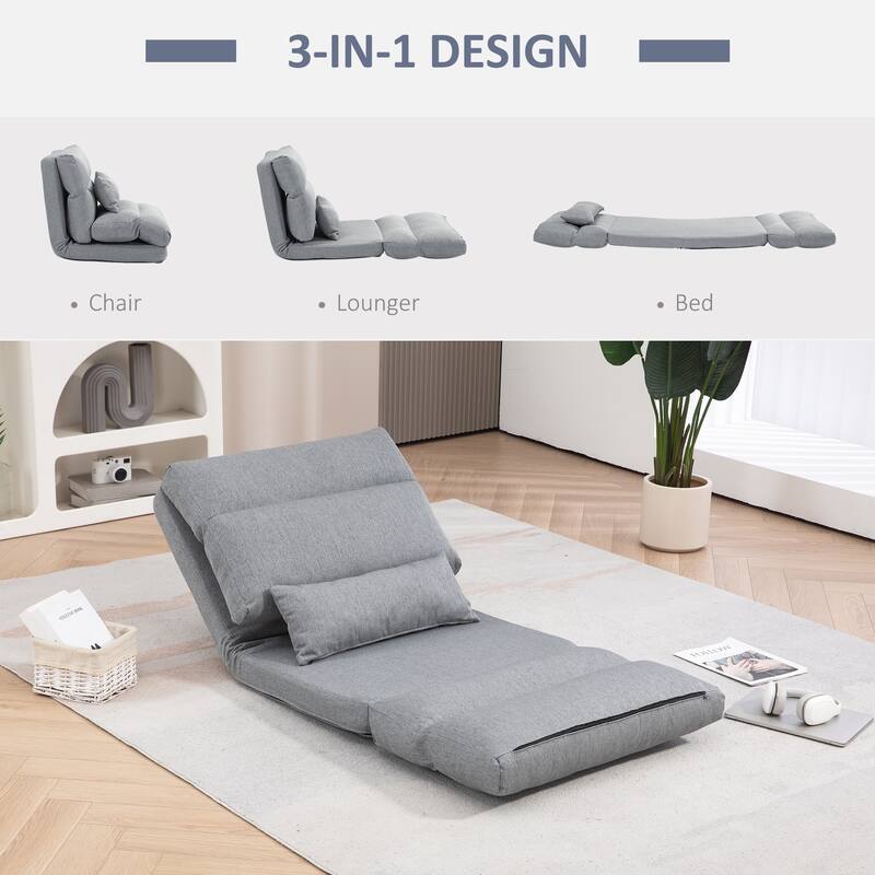 Modern 27.6" Folding Upholstered Chaise Lounges Chair with Pillow for Living Room