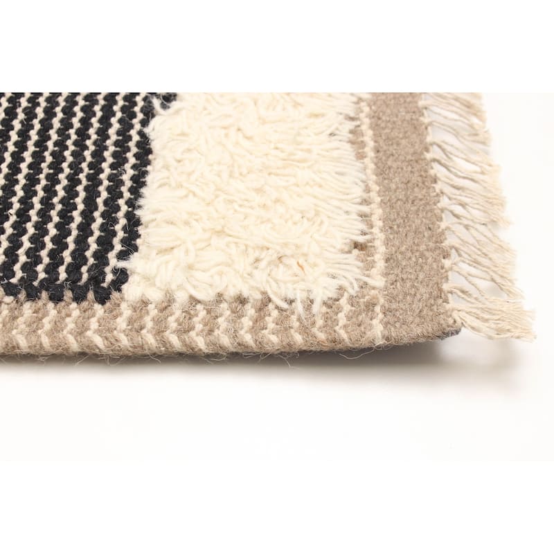 ECARPETGALLERY Hand Tufted Timeless Tan Wool Rug - 5'3 x 8'1