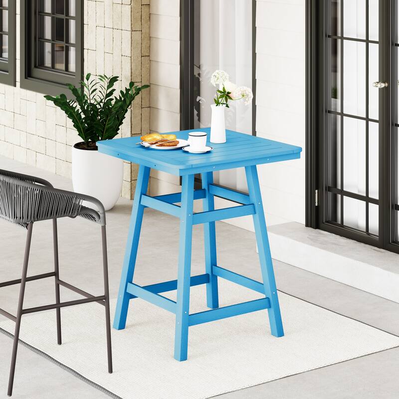 Laguna Hdpe All Weather Outdoor Patio 30" Square Counter Bistro Table