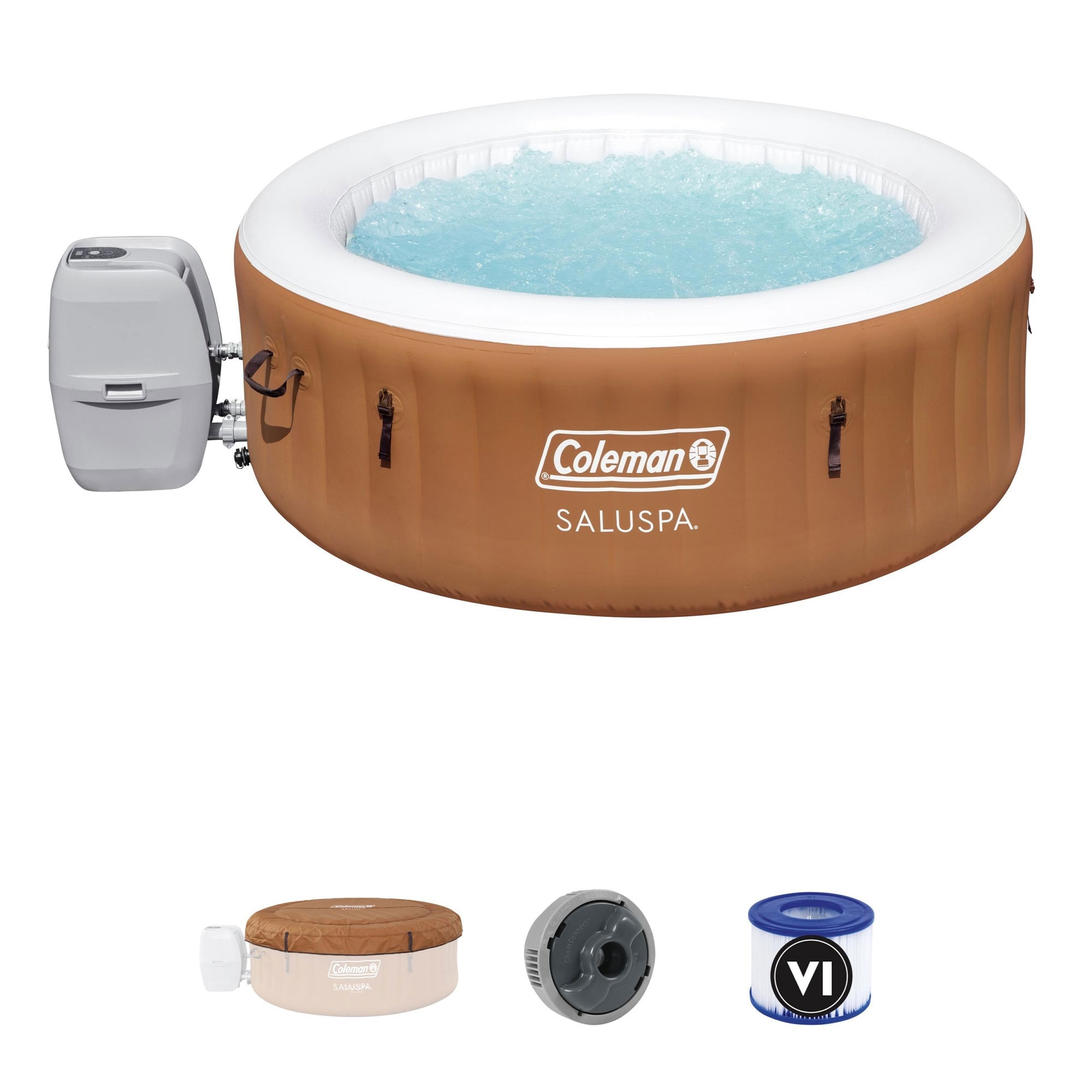 Coleman Ponderosa SaluSpa 2 4 Person Inflatable Hot Tub with 120