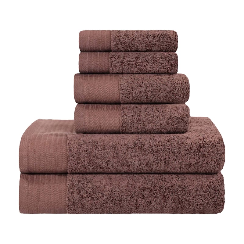 Turkish Cotton 6 Piece Herringbone Solid Towel Set by Superior