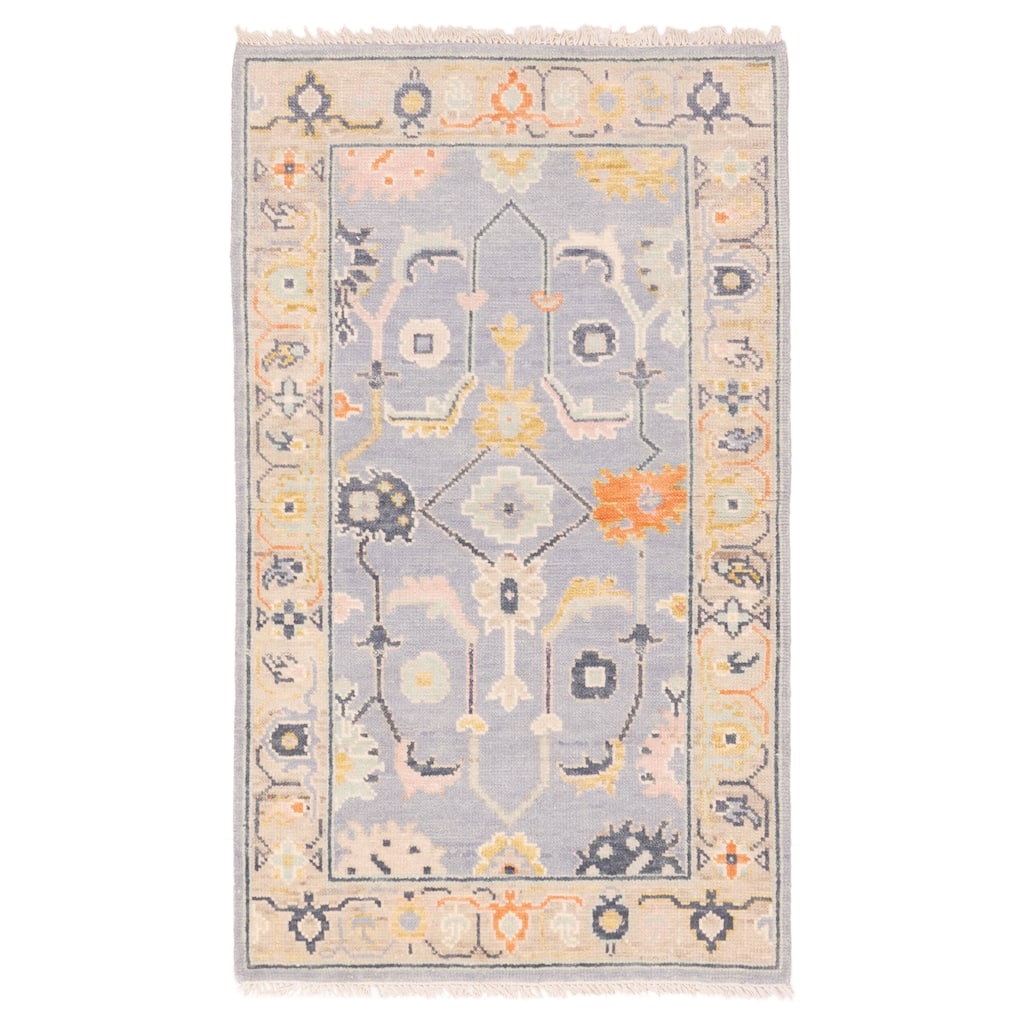 ECARPETGALLERY Hand-knotted Modern Oushak Light Denim Blue Wool Rug - 3'0 x 5'1