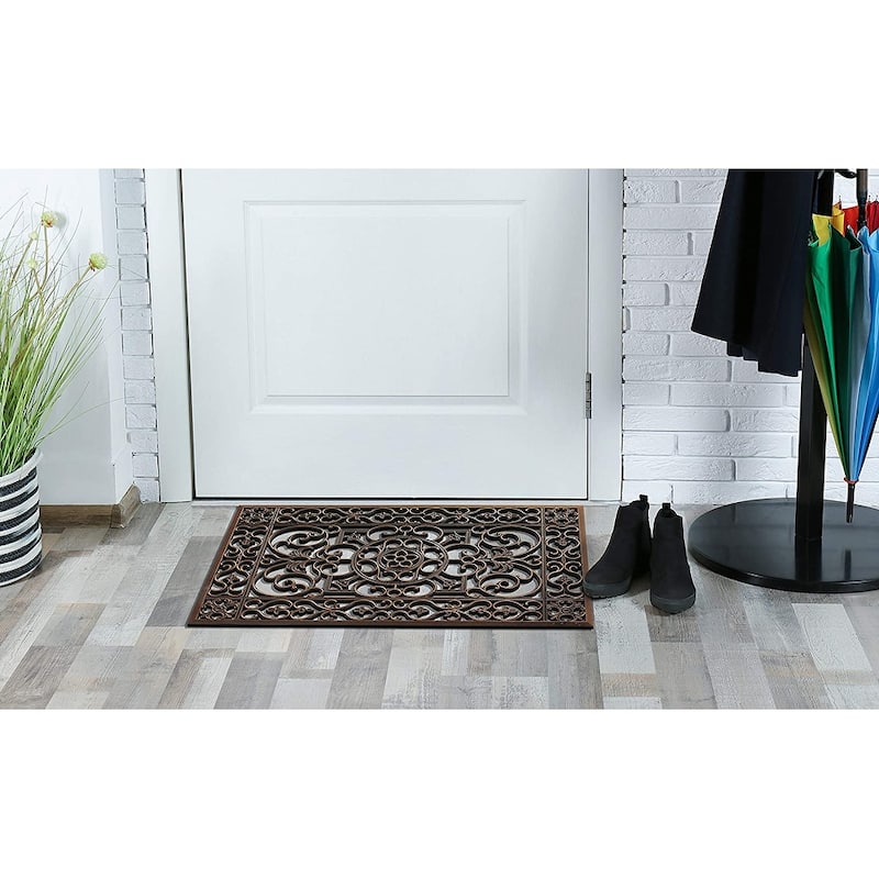 A1HC Natural Coir and Rubber Modern Indoor/Outdoor Grill Doormat