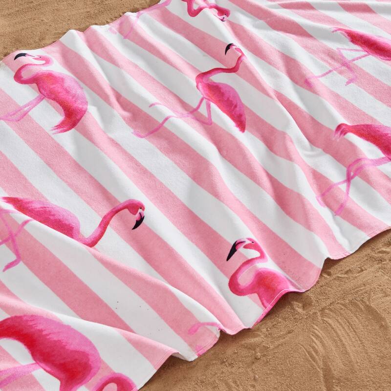 Linery & Co. 100% Cotton Printed Beach Towel for Kids, 30" x 60"