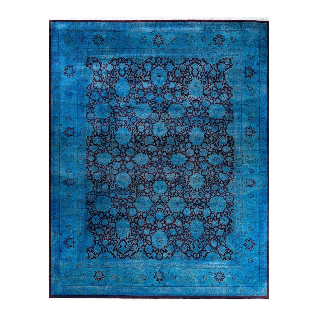 Fine Vibrance One-of-a-Kind Hand-Knotted Area Rug - Blue, 8' 4" x 10' 5" - 8' 4" x 10' 5"