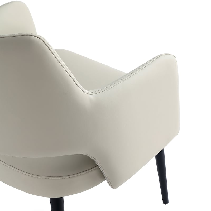 Manhattan Comfort Tremont Leatherette Dining Arm Chair with Metal Legs