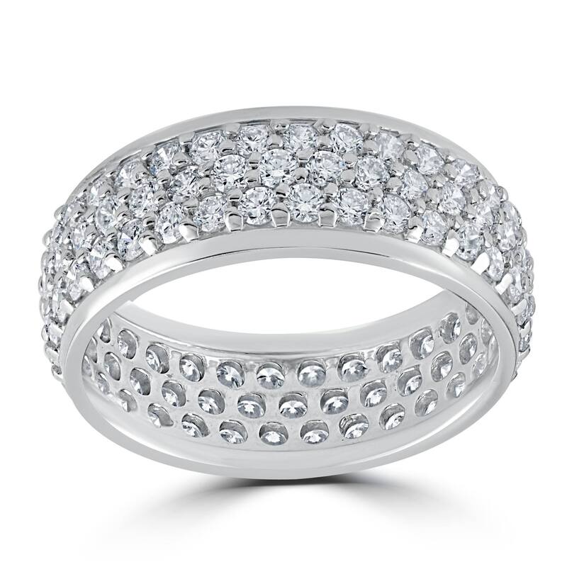 3 5/8ct Pave Diamond Eternity Ring White Gold