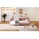 preview thumbnail 6 of 5, Twin Size Upholstered Daybed With 4 Support Legs, Pink