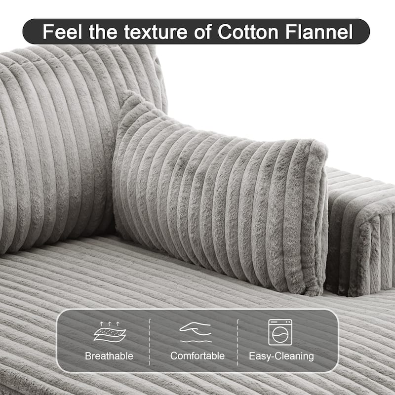 Oversized L-Shape Upholstered Chaise Lounge Sofa Couch