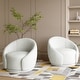 preview thumbnail 9 of 39, Velvet Boucle Upholstered Accent Chairs Swivel Barrel Chair (Set of 2)