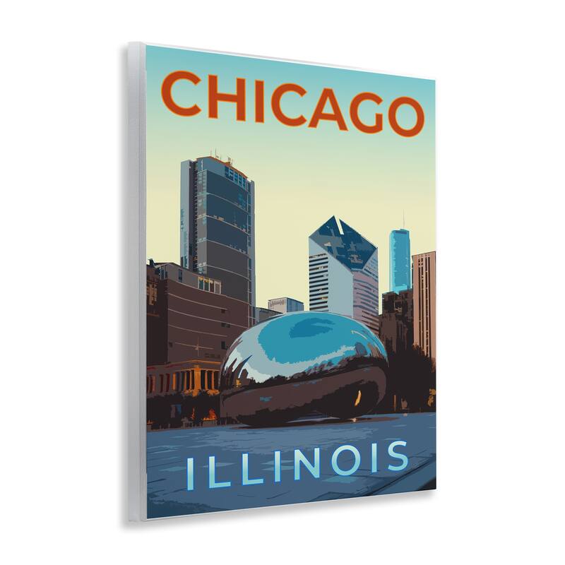 Stupell Chicago Bean Landmark Wall Plaque Art Design By Victoria Barnes