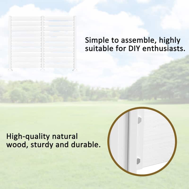 VEIKOUS 2 Pannel Versatile Outdoor Privacy Panels, Aluminum and Wooden Fence Panels for Garden - 78''×68.9''