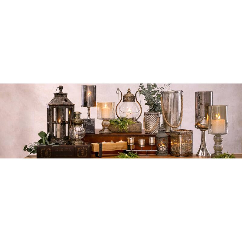 Glass Traditional Hurricane Lamp 16 x 6 x 6 - 6 x 6 x 16