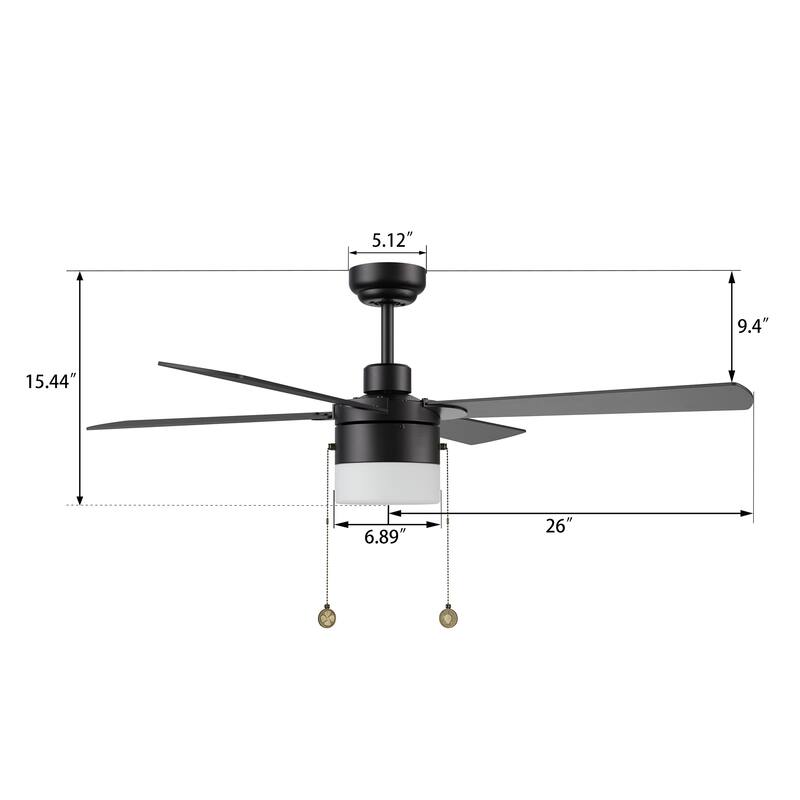 Harvey 52inch Indoor Ceiling Fan with A Pull Chain ,Light Kit Included