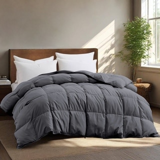 All-Season Medium Warmth White Goose Down Comforter with Premium Fabric