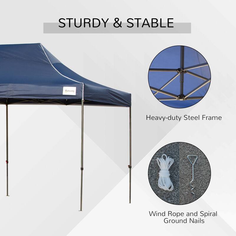 10' x 20' Pop Up Canopy Tent with Sidewalls & Doors, Instant Tents for Parties with Wheeled Carry Bag, Height Adjustable