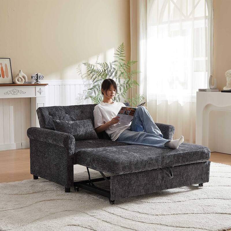 58.27 "cushioned sofa bed with adjustable backrest