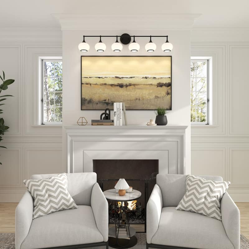 Acroma Aged Brass/Polished Chrome Finish Modern Globe Vanity Light