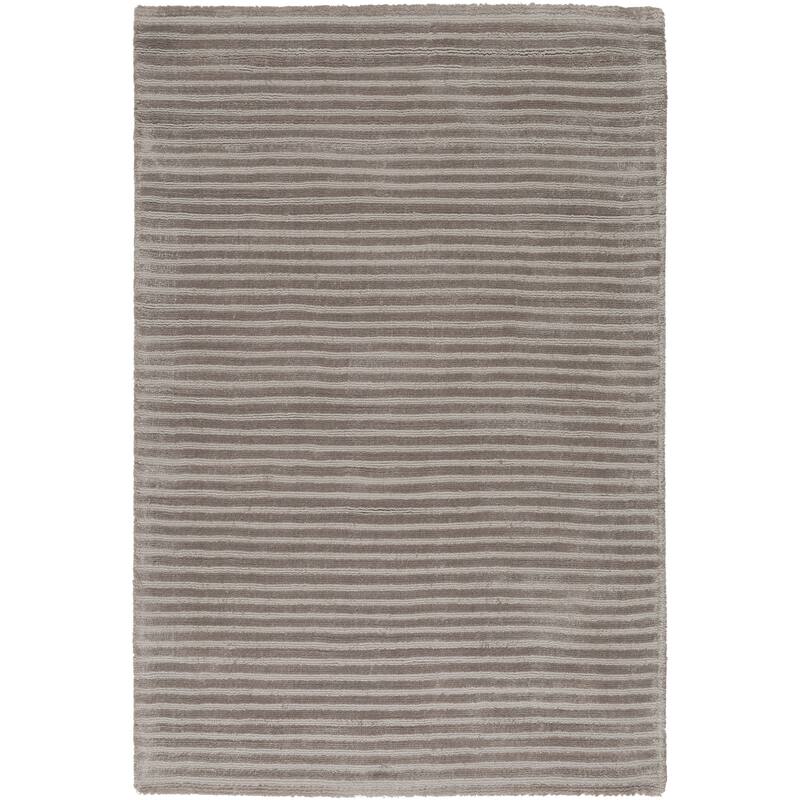 Elle Handmade Striped Solid Viscose Area Rug