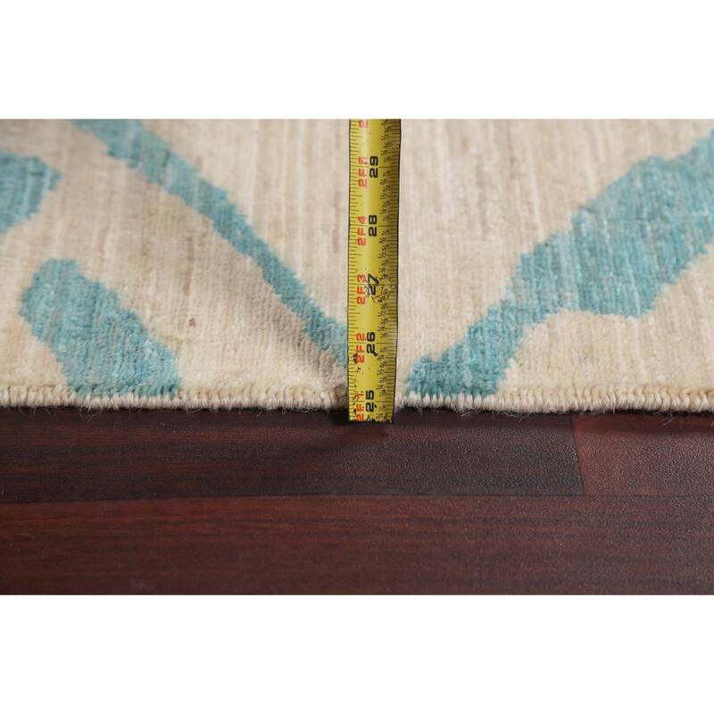 Vegetable Dye Contemporary Moroccan Area Rug Hand-knotted Wool Carpet - 7'9" x 9'9"