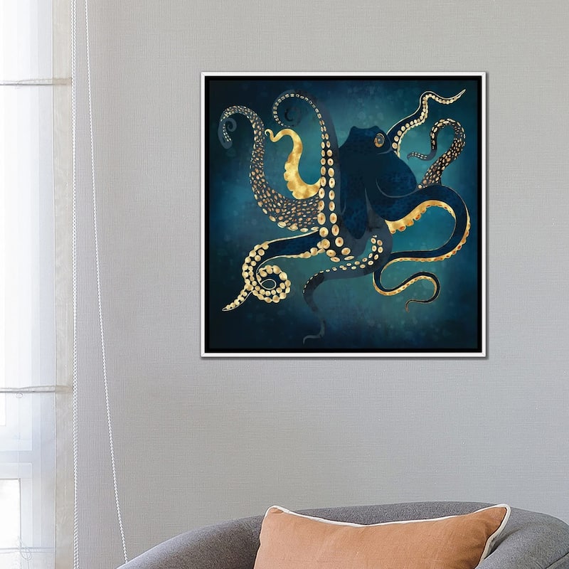 iCanvas "Metallic Octopus Iv" by SpaceFrog Designs Framed Canvas Print