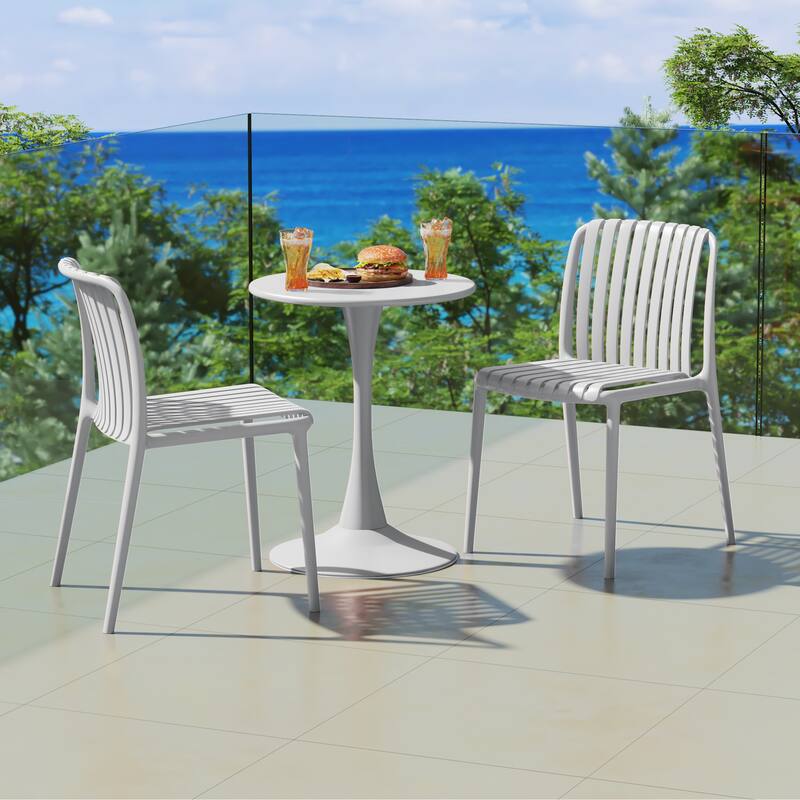 Frond and Form Outdoor Stacking Dining Side Chair (Set of 2)
