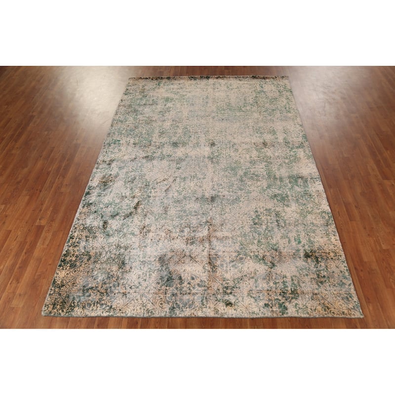 All-Over Abstract Area Rug Hand-Knotted Wool Carpet - 6'7"x 9'10"