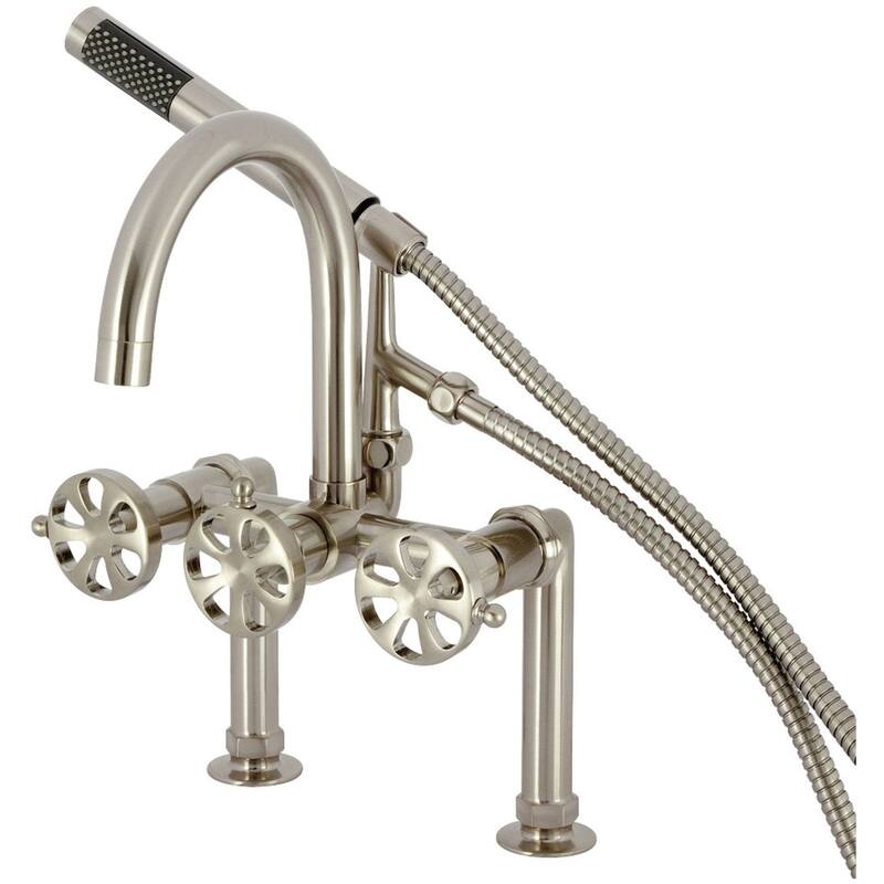 Kingston Brass AE810.RX Belknap Deck Mounted Tub Filler with Built-In - Brushed Nickel