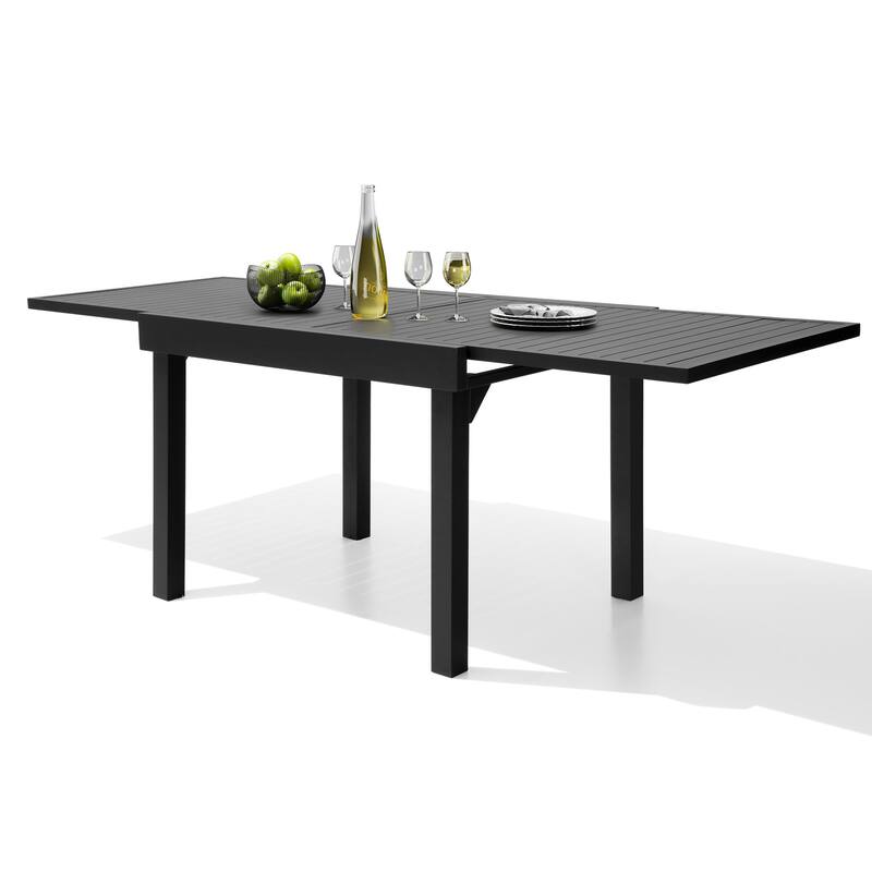 Outdoor Rectangle Extendable Dining Table by Crestlive Products - 28.74"/31.50" D x 82.68" W x 29.92" H