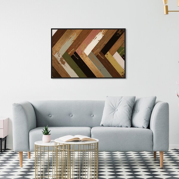 Oliver Gal 'Wood World' Abstract Wall Art Framed Canvas Print