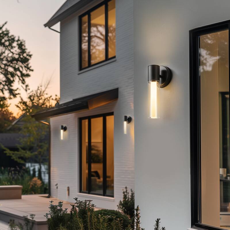 Globe Electric 91009561 12" Tall LED Outdoor Wall Sconce with Clear