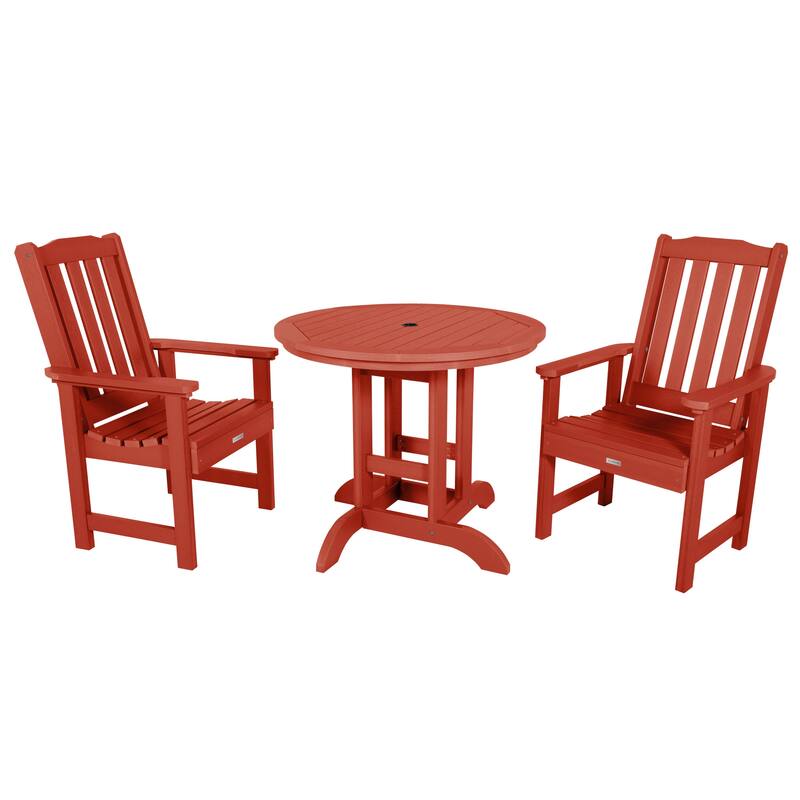 Lehigh 3-Piece Outdoor Dining Set - 36" Round Table, Dining-height - Rustic Red